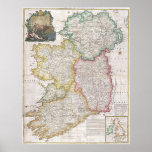  kaart van Ierland (1794) Poster