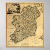 kaart van Ierland (1797) Poster (Voorkant)