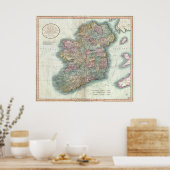  kaart van Ierland (1799) Poster (Keuken)