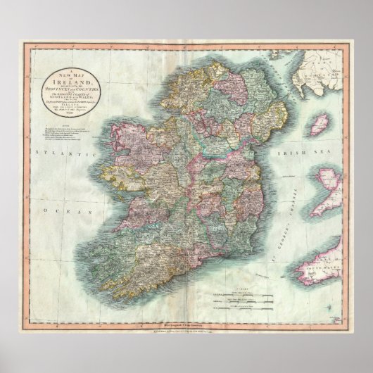  kaart van Ierland (1799) Poster (Voorkant)