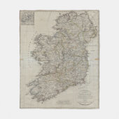  kaart van Ierland (1804) Fleece Deken (Voorkant)