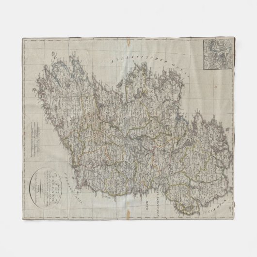  kaart van Ierland (1804) Fleece Deken (Voorkant (Horizontaal))