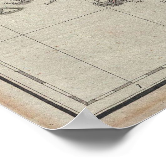  kaart van Ierland (1804) Poster (Hoek)