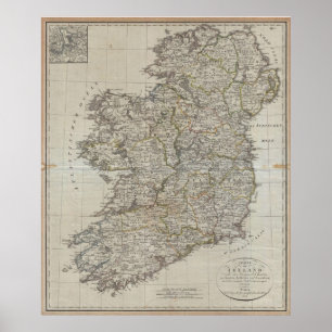 kaart van Ierland (1804) Poster