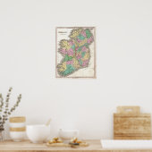 kaart van Ierland (1827) Poster (Keuken)