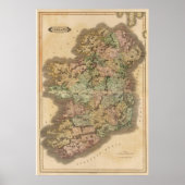  kaart van Ierland (1831) Poster (Voorkant)