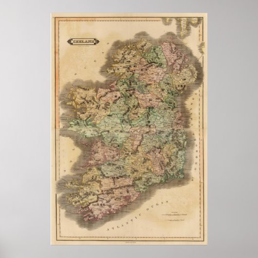  kaart van Ierland (1831) Poster (Voorkant)