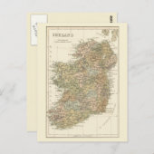  kaart van Ierland 1862 Briefkaart (Voorkant / Achterkant)