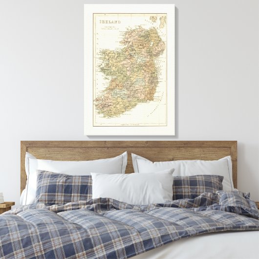  kaart van Ierland 1862 Canvas (Insitu (Slaapkamer))