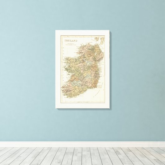  kaart van Ierland 1862 Canvas (Insitu (Houten vloer))