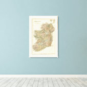  kaart van Ierland 1862 Canvas Afdruk (Insitu (Houten vloer))