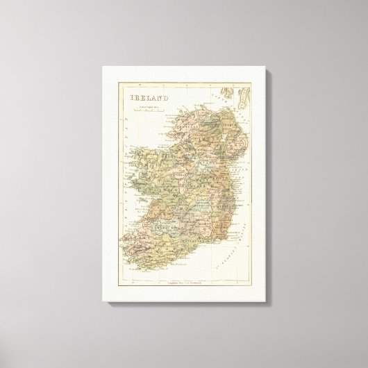  kaart van Ierland 1862 Canvas Afdruk (Voorkant)