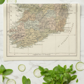 kaart van Ierland 1862 keukenkeukendoek Theedoek