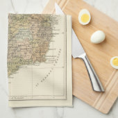  kaart van Ierland 1862 keukenkeukendoek Theedoek (Quarter Fold)