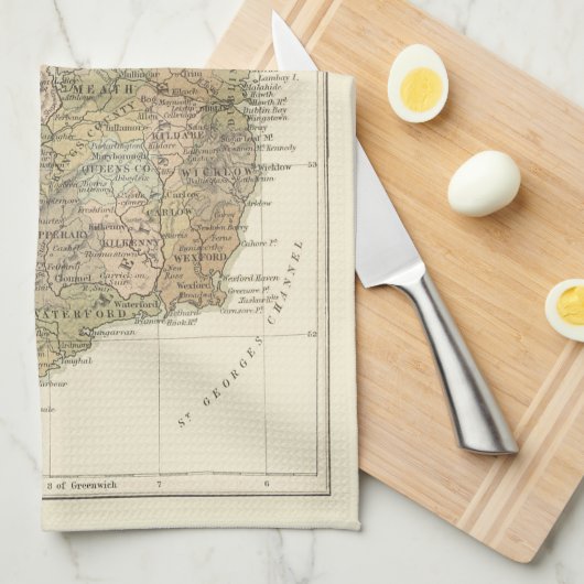  kaart van Ierland 1862 keukenkeukendoek Theedoek (Quarter Fold)