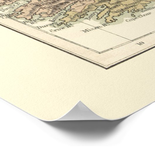  kaart van Ierland 1862 Poster (Hoek)