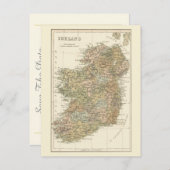 Kaart van Ierland 1862 Wedding Save the Date (bred (Voorkant / Achterkant)