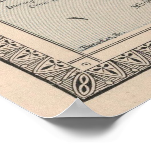  kaart van Ierland (1883) Poster (Hoek)