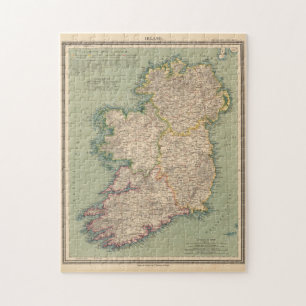  kaart van Ierland (1888) Legpuzzel