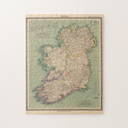  kaart van Ierland (1888) Legpuzzel (Verticaal)
