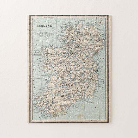 kaart van Ierland (1893) Legpuzzel (Verticaal)