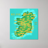 Kaart van Ierland Canvas Afdruk (Voorkant)