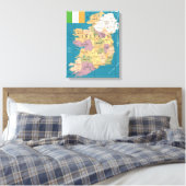 kaart van Ierland Canvas Afdruk (Insitu (Slaapkamer))