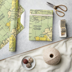  kaart van Ierland Circa 1603-1714 Craft Gift Cadeaupapier