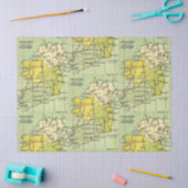 kaart van Ierland Circa 1603-1714 ontkoppeling Tissuepapier (Craft)