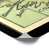  kaart van Ierland Circa 1603-1714 Poster (Hoek)