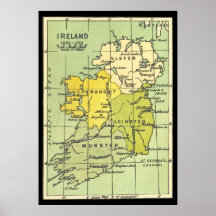 kaart van Ierland Circa 1603-1714