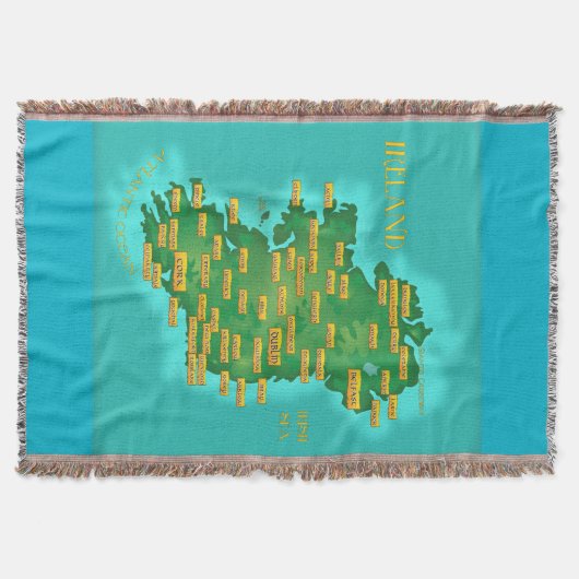 Kaart van Ierland Deken (Voorkant)