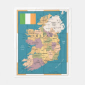  kaart van Ierland Fleece Deken (Voorkant)