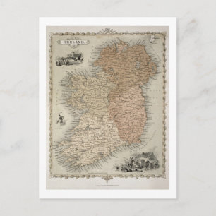 Kaart van Ierland, gepubliceerd onder c.1850 (hand