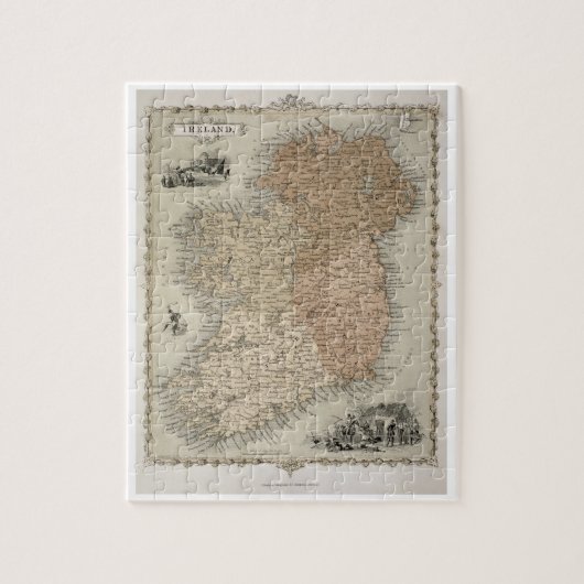 Kaart van Ierland, gepubliceerd onder c.1850 (hand Legpuzzel (Verticaal)