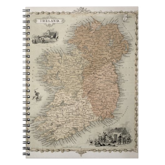 Kaart van Ierland, gepubliceerd onder c.1850 (hand Notitieboek (Voorkant)