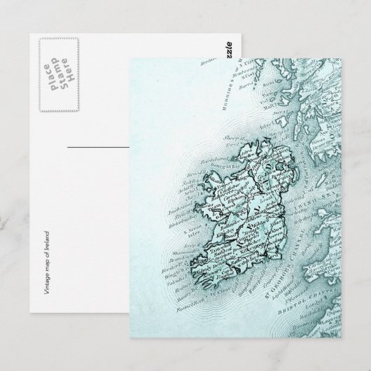 kaart van Ierland, groen (Voorkant / Achterkant)