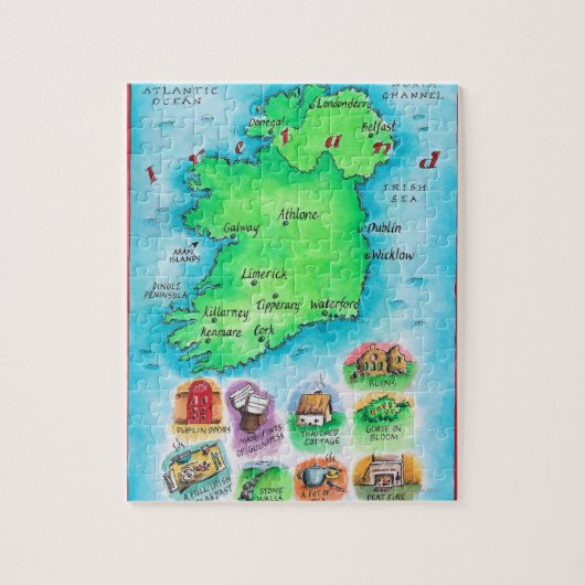Kaart van Ierland Legpuzzel (Verticaal)