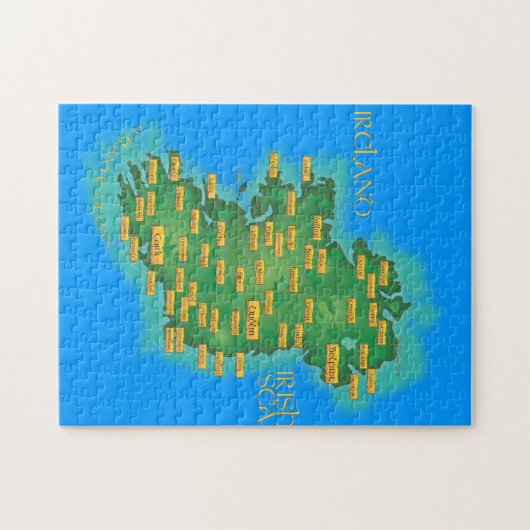 Kaart van Ierland Legpuzzel (Horizontaal)