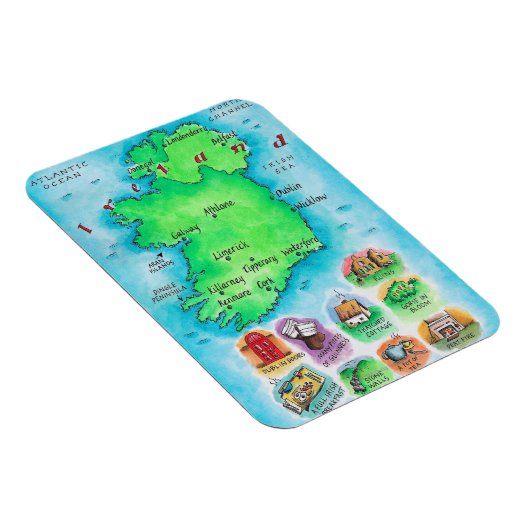 Kaart van Ierland Magneet (Rechterzijde)
