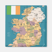  kaart van Ierland Magneet (Voorkant)