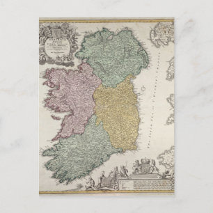 Kaart van Ierland met de provincies Ulster