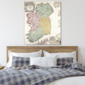 Kaart van Ierland met de provincies Ulster Canvas Afdruk (Insitu (Slaapkamer))