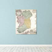 Kaart van Ierland met de provincies Ulster Canvas Afdruk (Insitu (Houten vloer))