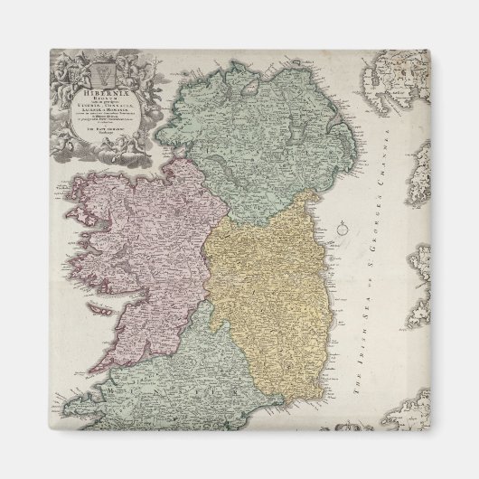 Kaart van Ierland met de provincies Ulster Magneet (Voorkant)