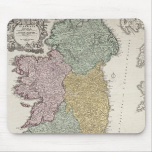 Kaart van Ierland met de provincies Ulster Muismat