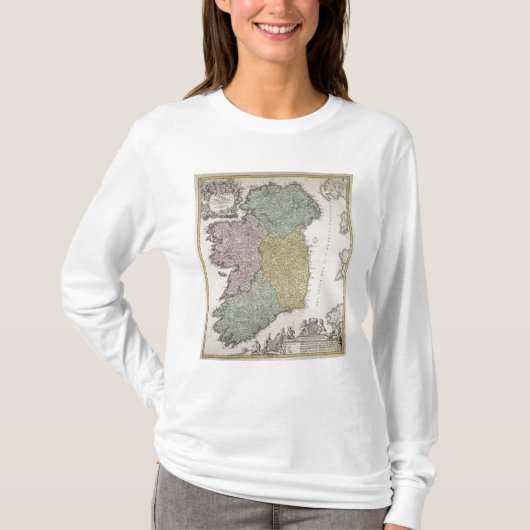 Kaart van Ierland met de provincies Ulster T-shirt (Voorkant)