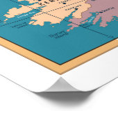  kaart van Ierland Poster (Hoek)