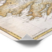  kaart van Ierland Poster (Hoek)