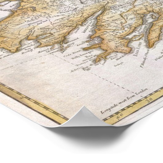 kaart van Ierland Poster (Hoek)